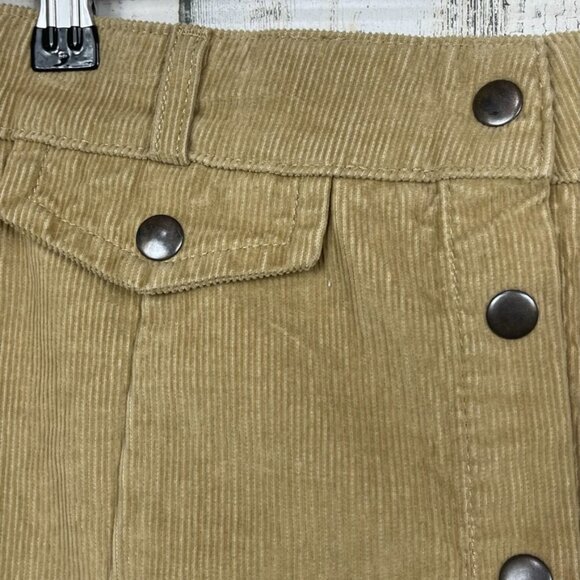 BDG corduroy mini skirt snap front camel color festival Urban Outfitters tan M - Picture 2 of 6